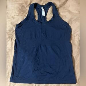 Athleta women’s size large navy blue racerback dri-fit tank top
